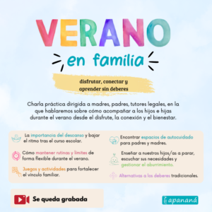 Charla: Verano en familia; disfrutar, conectar y aprender sin deberes